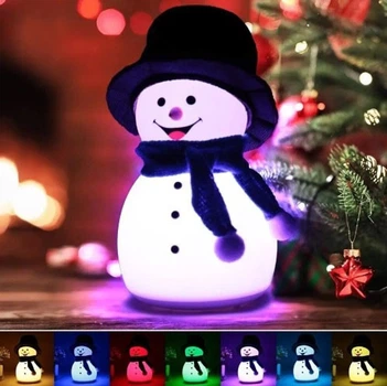 Дитячий силіконовий нічник Сніговик Snowman LJC-118 світильник акумуляторний іграшка для сну (057x)