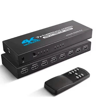HDMI переключатель Коммутатор 7 в 1 с HDMI 2.0 4K 60Hz и пультом ДУ для PS5, Xbox Series X, Nintendo Switch, PC