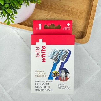 Сменные насадки Edel+White для щетки Sonic с закругленной щетиной Clean Curl SG2С, 2 шт
