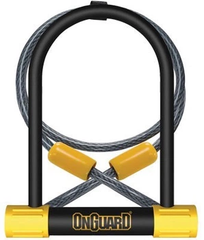 Замок U-подібний ONGUARD BULLDOG DT розмір скоби 115 x 230мм, товщина 13мм + кабель 120см х 10мм, поворотне кріплення на раму, 5 ключів