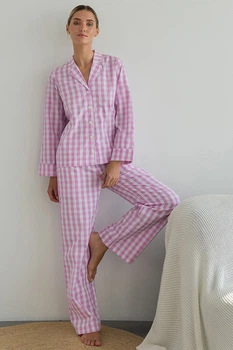 Пижама Forli Пижамный костюм из хлопка с брюками Rose Plaid M/L HL0073-32-69_M/L