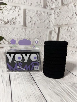 Резинки для волосся YoYo чорні 5см 10шт(ВІ2263)