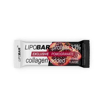 Батончик LipoBar Exclusive Protein Bar, 50 грам збагачений біоактивним колагеном Peptan - Гранат