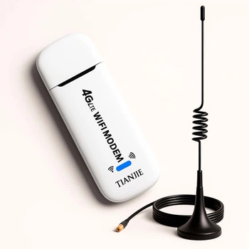Високошвидкісний 3G/4G LTE USB Wi-Fi модем-роутер TianJie 3 в 1 і автомобільною антеною 7 dBi