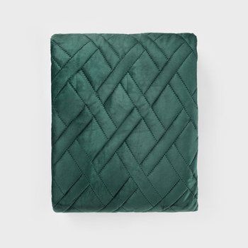 Narzuta Homla Tuala welwetowa z pikowaniem zielona 200 x 220 cm (5906496745584)