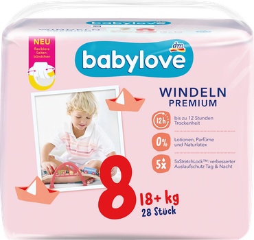 Подгузники Babylove premium 8 (18+кг) 28шт