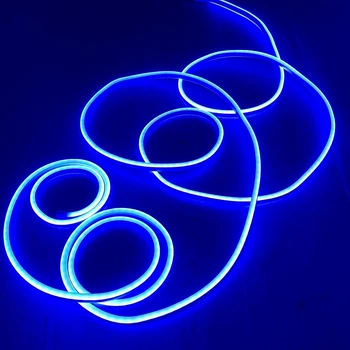Светодиодная неоновая лента диодная гибкий неон дюралайт 5 м 480 led синяя Blachere (Франция) гибкая уличная для декора интерьера и вывески от сети 220в