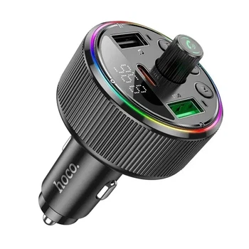 АЗП/ФМ Модулятор HOCO E82 Guerrero PD30W+QC3.0 car BT FM transmitter Gray