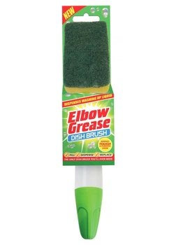 Ручка для миття посуду з губкою та дозатором Elbow Grease Dish Brush Green