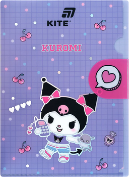 Папка-куточок з клапаном Kite Kuromi А4 Матова Фіолетова (HK25-248-1)