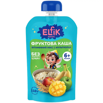 Фруктова каша Elfik Magic Вітамінний мікс-Мультизлак 110 г