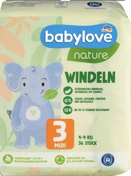 Подгузники Babylove nature 3 (4-9кг) 36шт