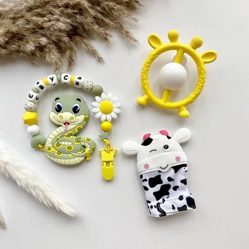 Подарок для девочки с именной игрушкой грызунком Змея хаки на выписку, крестины, рождение