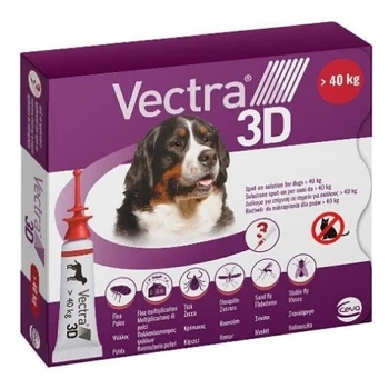 ВЕКТРА 3D Капли против блох, вшей, власоедов, иксодовых клещей, комаров, москитов для собак 40-65 кг 1 шт