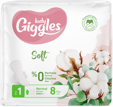 Гигиенические прокладки Giggles Lady Ultra Normal 1 Soft 8 шт с крыл. 4 крап