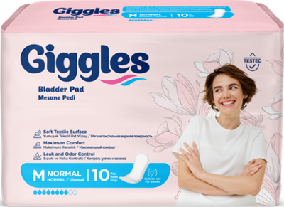 Прокладки урологические женские Giggles Bladder Pad M Normal 10 шт 8 крап.