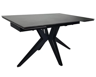 Стол обеденный раскладной VINCENT CERAMIC 140(200)*90 графит мат/черный Intarsio