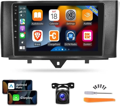 Штатная автомагнитола EKAT для Mercedes Benz Smart Fortwo 2011-2015 / 9" / Сенсорная / 2/32Гб / Android 11 / Apple CarPlay / Android Auto / Bluetooth / WI-FI / GPS / USB Б/В b1