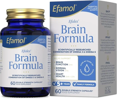 Efamol Efalex Brain Formula 60 капсул натуральна добавка омега-3 риб’ячий жир для підтримки мозку зору та серця