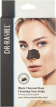 Dr. Rashel Black Charcoal deep cleansing nose 6 шт очищающие пластыри для носа против черных точек глубокая очистка пор, черные