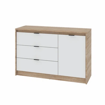 Комод для вещей Еверест Сити-1150 (115,2х38х74,6 см) Дуб сонома + белый