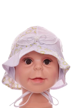 Панама для дівчинки на зав'язках біла бавовняна Murat Baby 6м+ (50377)