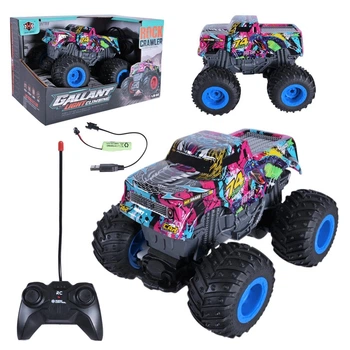 Гоночный джип на радиоуправлении XHX Toys 1:20 вездеход с аккумулятором 3.7V, резиновыми колесами и светом 000-022