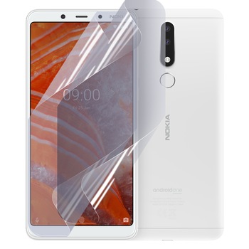 Антишпион приватная плёнка гидрогелевая для смартфона Nokia 3.1 Plus противоударная прозрачная