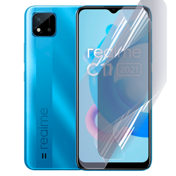 Антишпион приватная плёнка гидрогелевая для смартфона Realme C11 (2021) противоударная прозрачная