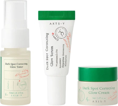 Zestaw do pielęgnacji twarzy Axis-Y The Mini Glow Trio Toner 15 ml + Serum 5 ml + Krem 5 ml (8809634611024)