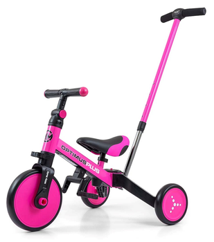 Rowerek trójkołowy Milly Mally Optimus Plus 4w1 różowy 5304 (5901761128512)