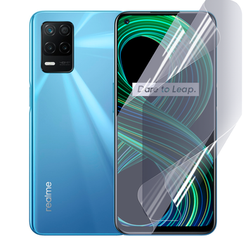 Антишпион приватная плёнка гидрогелевая для смартфона Realme 8 противоударная прозрачная