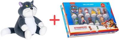 Набор Подарочная игрушка Inka Toys Кот Люцик 21х18х30 см + Фигурки-штампы Miraculous Щенячий Патруль Делюкс 12 шт (4820266222574/7290120511422)