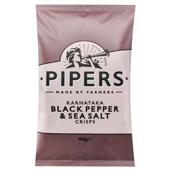 Чипси з чорним перцем Карнатака і морською сіллю Pipers 150 г (17345029)