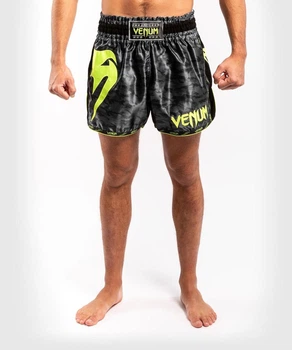 Шорти для тайського боксу Venum Giant Muay Thai Shorts Black Yellow (VENUM-03343-548-XS)