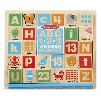 Деревянные кубики "Цифры-Буквы" MelissaandDoug MD2253, 26 блоков