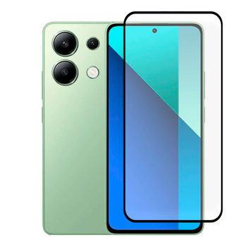Защитное стекло для телефона Xiaomi Redmi Note 13 4G противоударное полноэкранное черное (высокая прочность 9H)