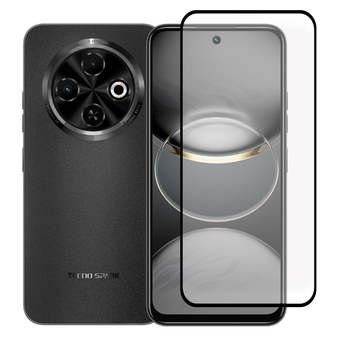 Защитное стекло для телефона Tecno Spark 30C (KL5n) противоударное полноэкранное черное