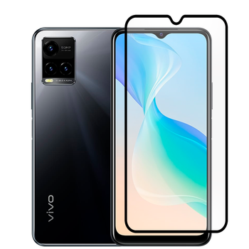 Захисне скло для телефона Vivo Y33S протиударне повноекранне чорне