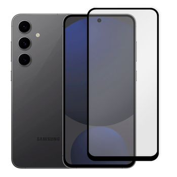 Защитное стекло для телефона Samsung Galaxy S24 FE (SM-S721B) противоударное полноэкранное черное