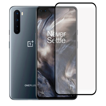 Защитное стекло для телефона OnePlus Nord противоударное полноэкранное черное