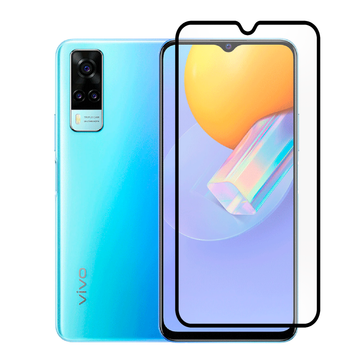 Защитное стекло для телефона Vivo Y31 противоударное полноэкранное черное