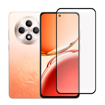 Защитное стекло для телефона Oppo Reno 12F противоударное полноэкранное черное