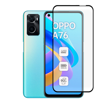 Защитное стекло для телефона OPPO A76 противоударное полноэкранное черное