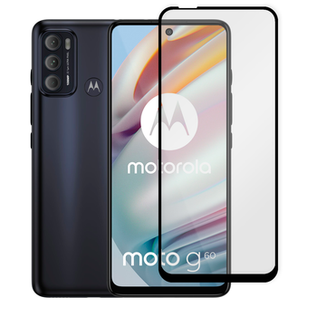Защитное стекло для телефона Motorola Moto G60 противоударное полноэкранное черное