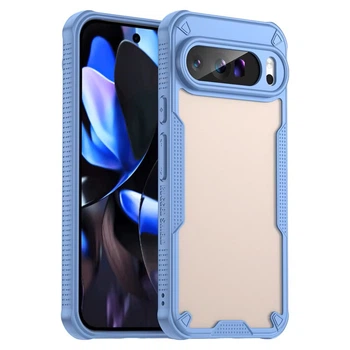Чехол противоударный для Google Pixel 9 Pro Frosted PC Air Bag матовый голубой