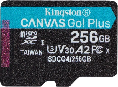 MicroSDXC Kingston 256 GB microSDXC Canvas Go! Plus UHS-I U3 V30 A2 Class 10 (SDCG4/256GBSP)