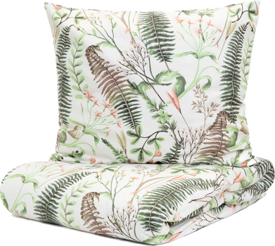 Komplet pościeli Homla Rossie Poszewka na pościel 220 x 200 cm + 2 poszewki na poduszki 70 x 80 cm z mikrofibry w liście Beżowy (5904183880099)