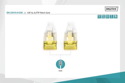 Патч-корд Assmann CAT 6A S-FTP, Cu, LSZH AWG 26/7, 3 м DK-1644-A-030 Gray
