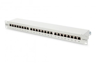 Патч панель Assmann CAT 6, экранированная, 24-портная RJ45, 8P8C, LSA, 1U DN-91624S Light gray